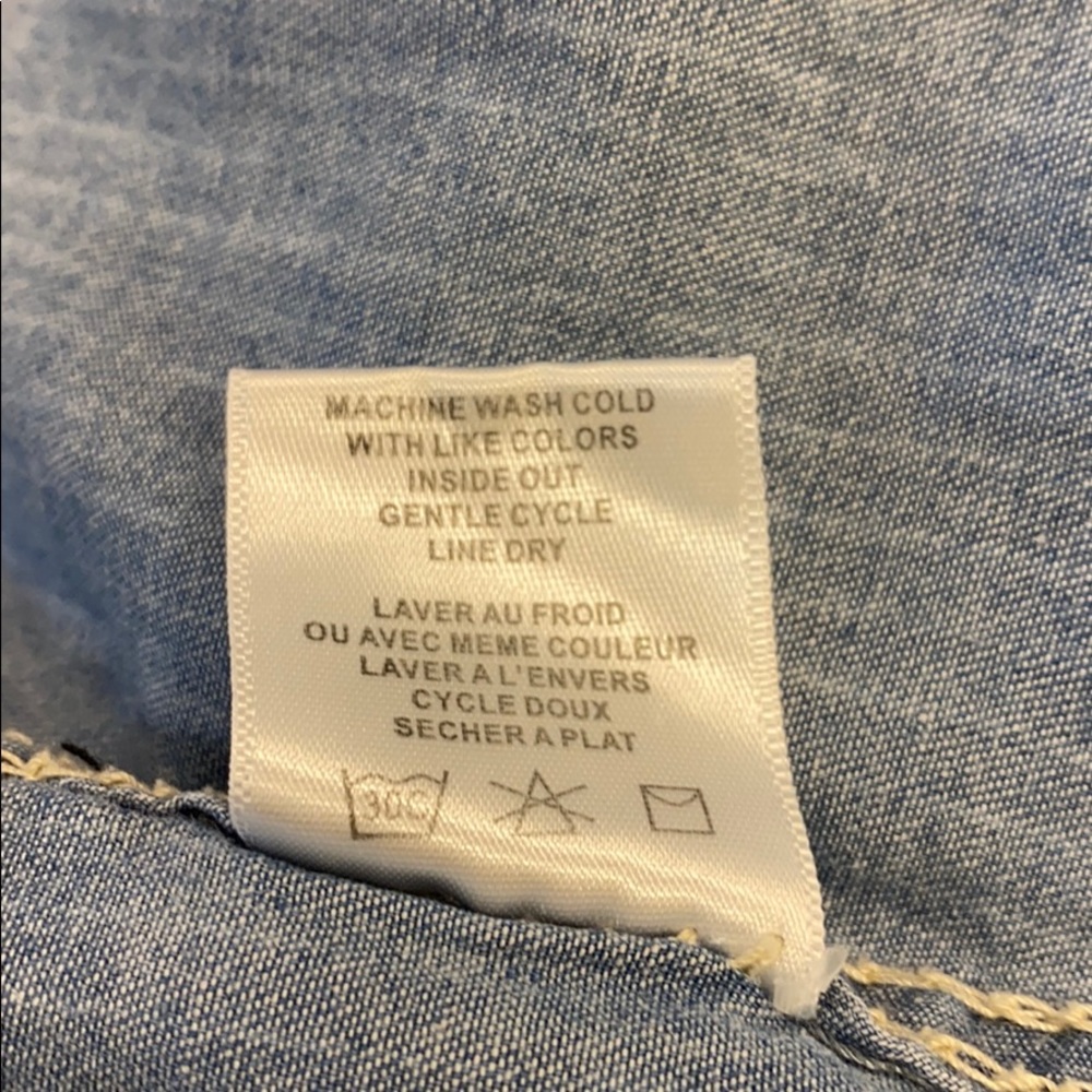 Seven 7 Striped Denim Shirt - Size Small - Picture 7 of 11